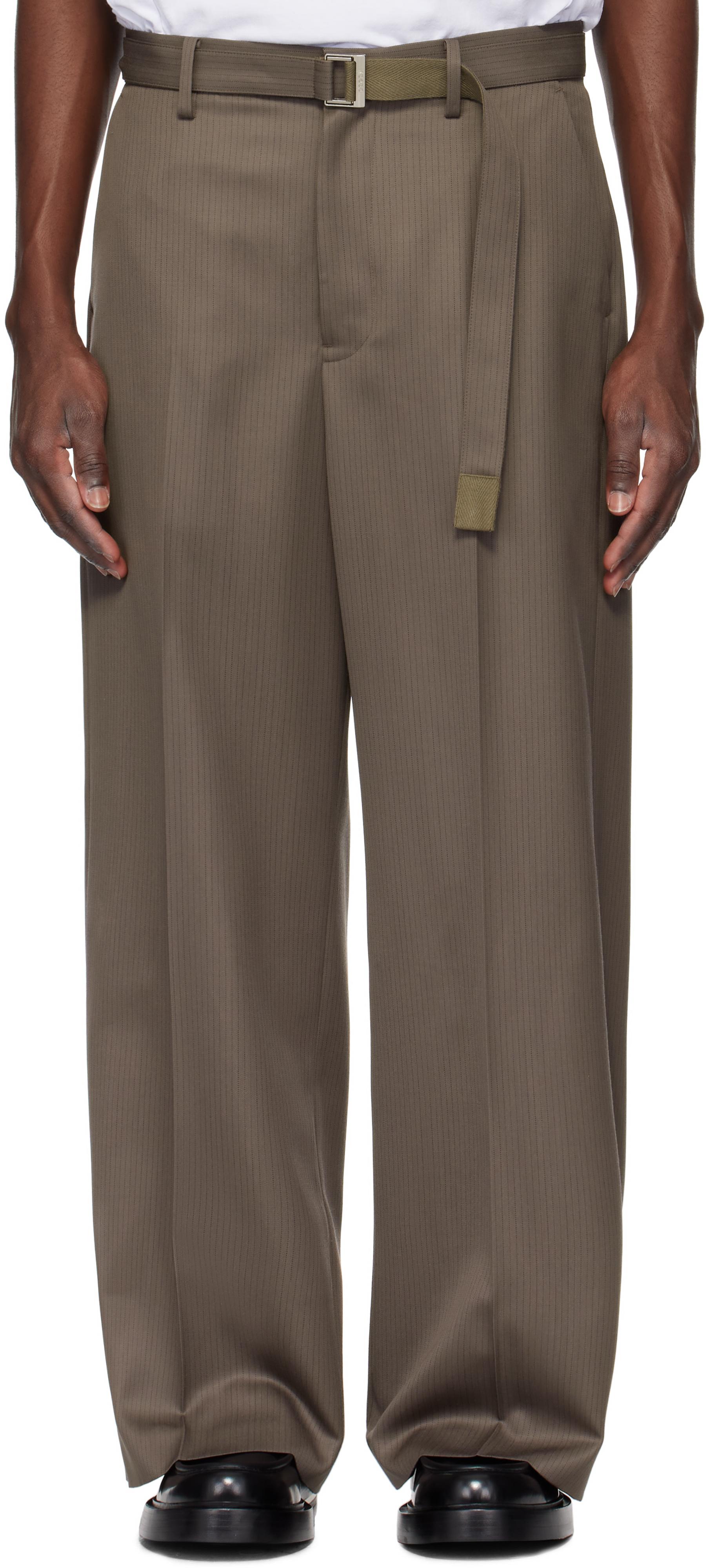 Sacai Doeskin Pants 25-03633M TAUPEサイズ1 Sacai Taupe Doeskin Trousers in Brown for Men | Lyst