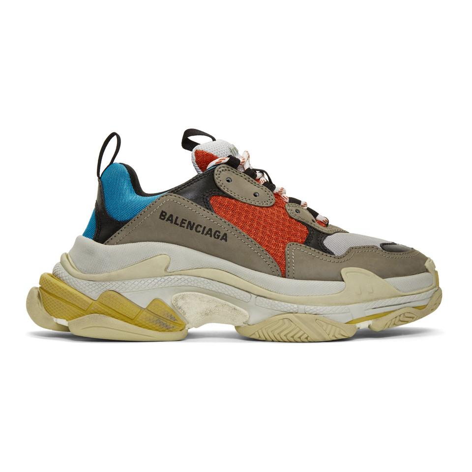 Balenciaga Leather Multicolor Triple S Sneakers for Men - Lyst