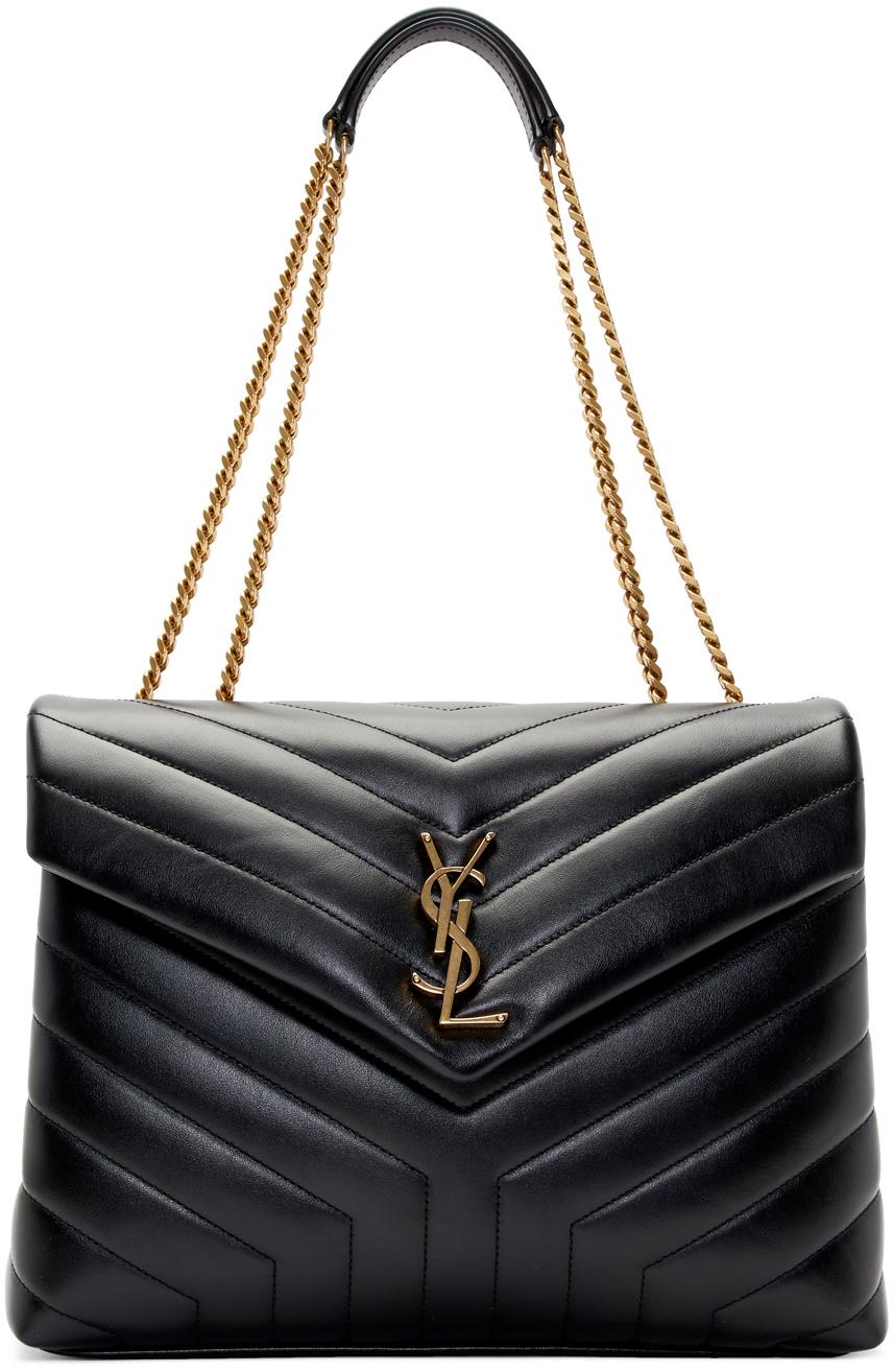 Saint Laurent Leather Loulou Medium Shoulder Bag in Black - Lyst