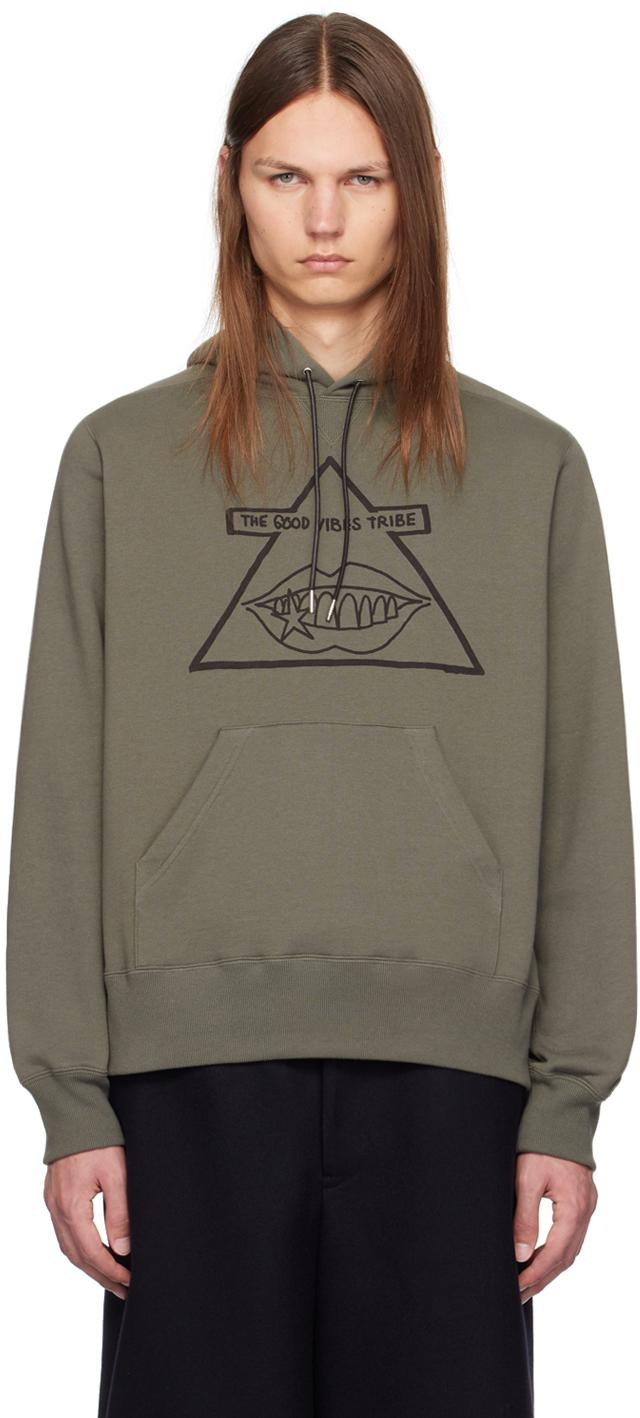 Sacai メンズ Gonzエディション カーキ The Good Vibes Tribe フーディ 