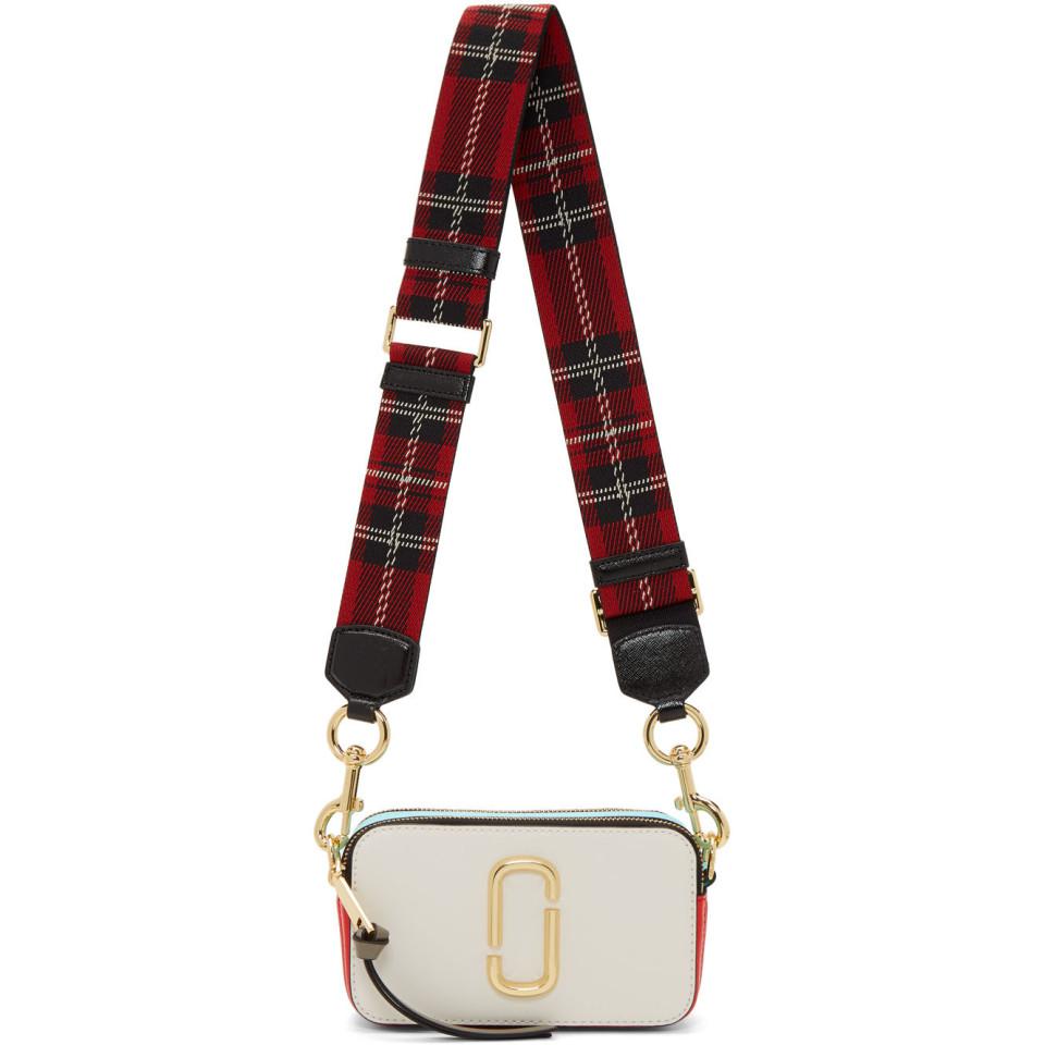 Marc Jacobs White and Red Snapshot Bag