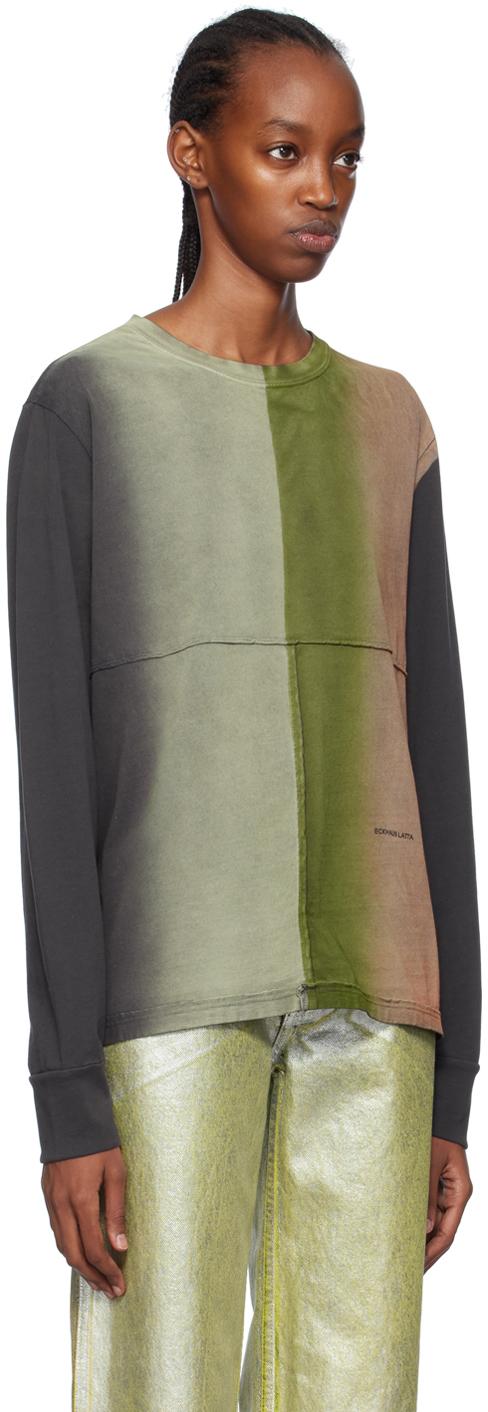 【関税込み】Eckhaus Latta マルチカラー Lapped 長袖Tシャツ Multicolor Lapped Long Sleeve T-shirt by Eckhaus Latta on Sale