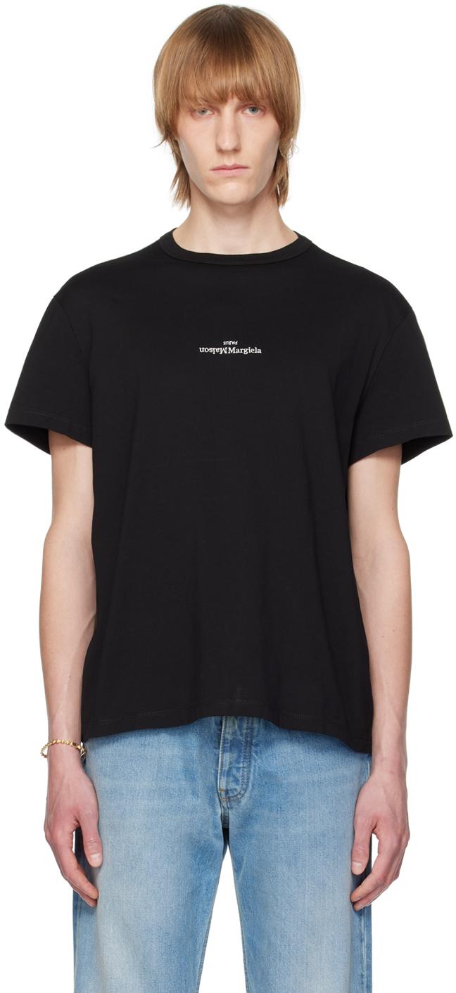Maison Margiela メンズ ブラック Distorted Tシャツ Tシャツ