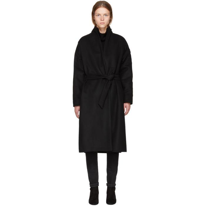 Totême Black Wool Belted Chelsea Coat - Lyst