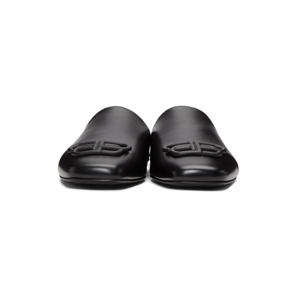 Balenciaga Black Bb Cosy Slippers for Men | Lyst