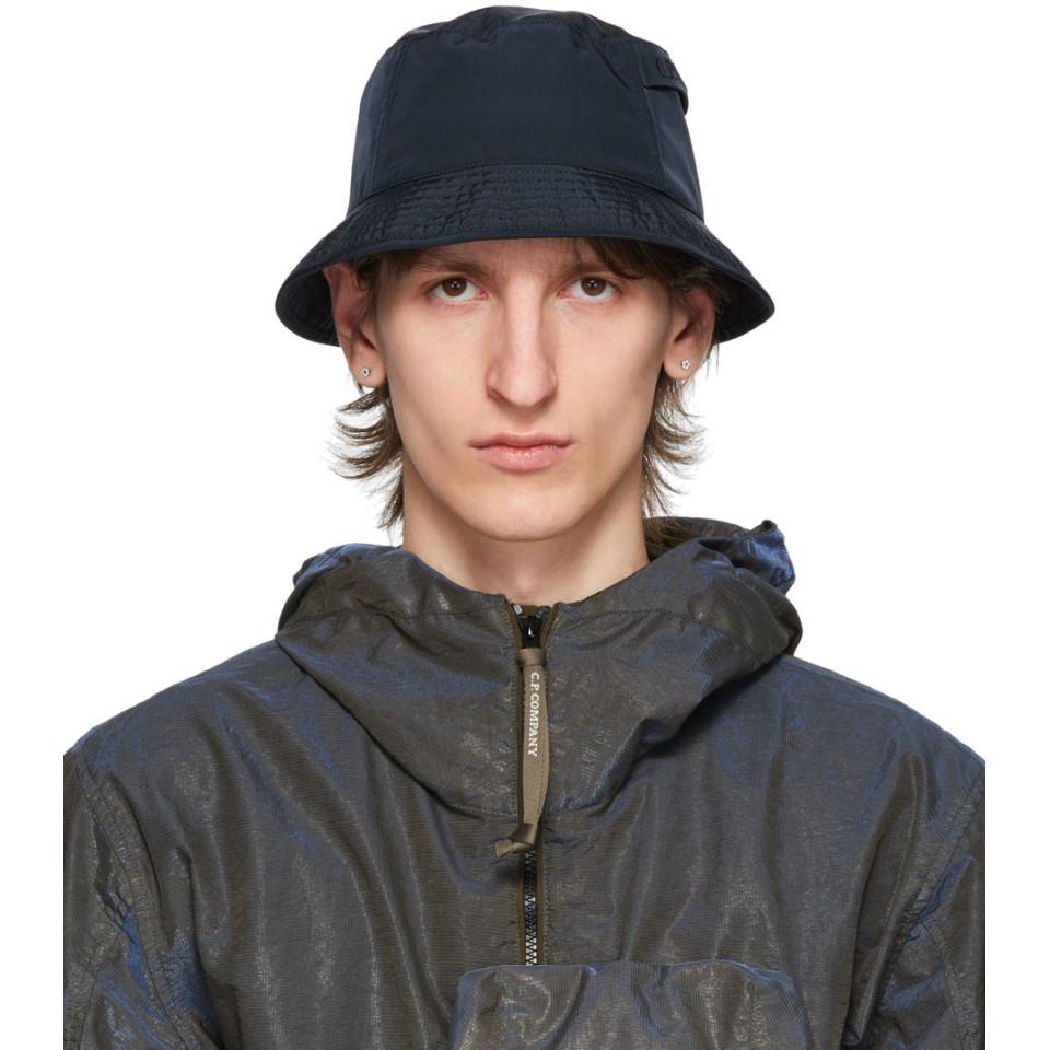 Navy Chrome Bucket Hat in Blue for Men 