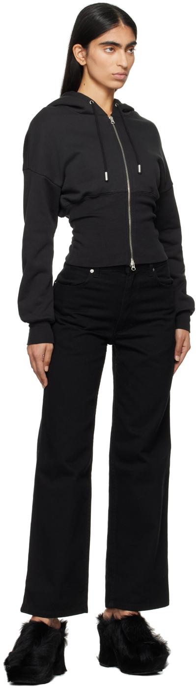 【関税込み】Eckhaus Latta ブラック ジップフーディ レディース Eckhaus Latta パーカー | オンラインセールは最大53