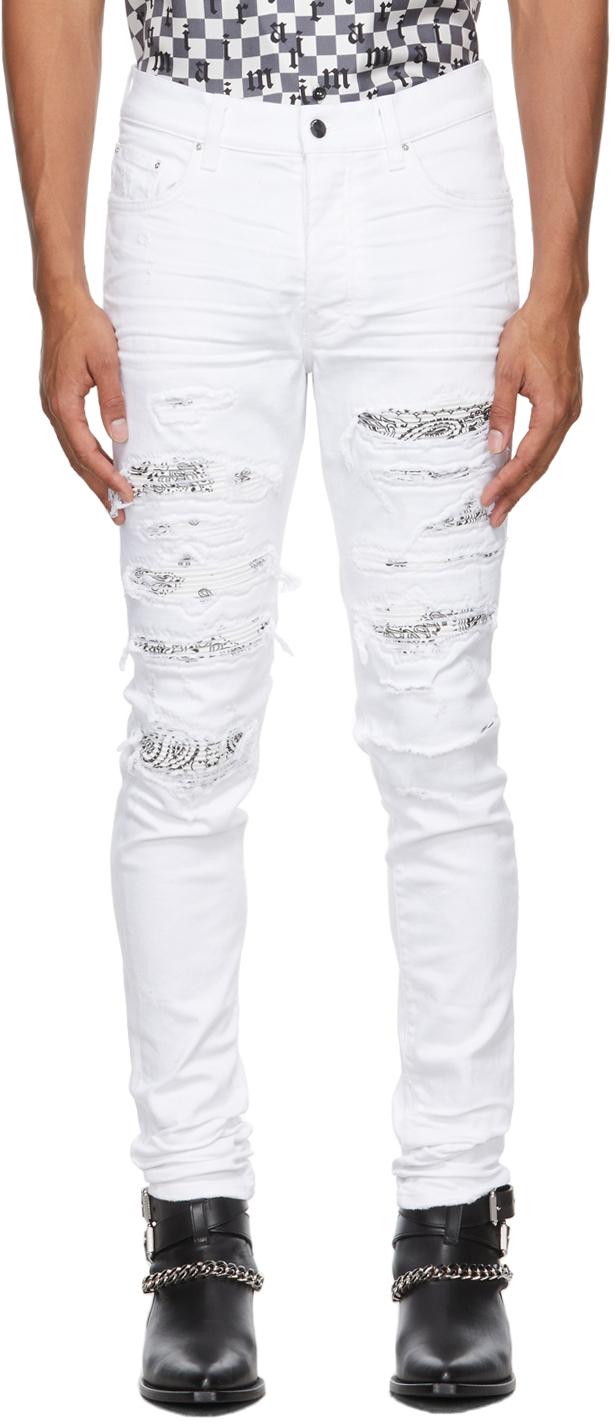 Amiri Bandana Thrasher Jeans in White for Men | Lyst