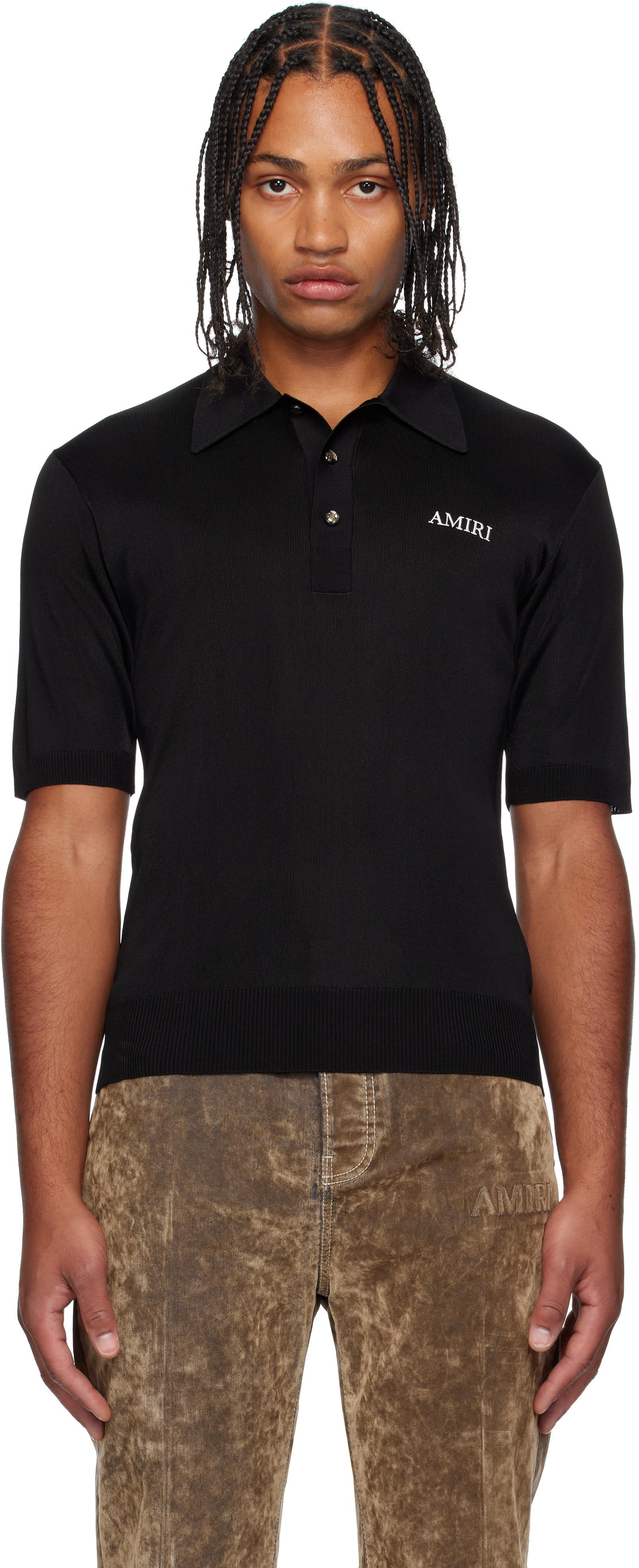 AMIRI ブラック ポロシャツ AMIRI ポロシャツ | ブラック | FARFETCH JP