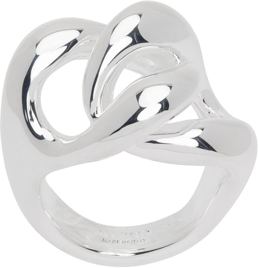 Jil Sander Silver Curb Chain Ring in Metallic for Men | Lyst