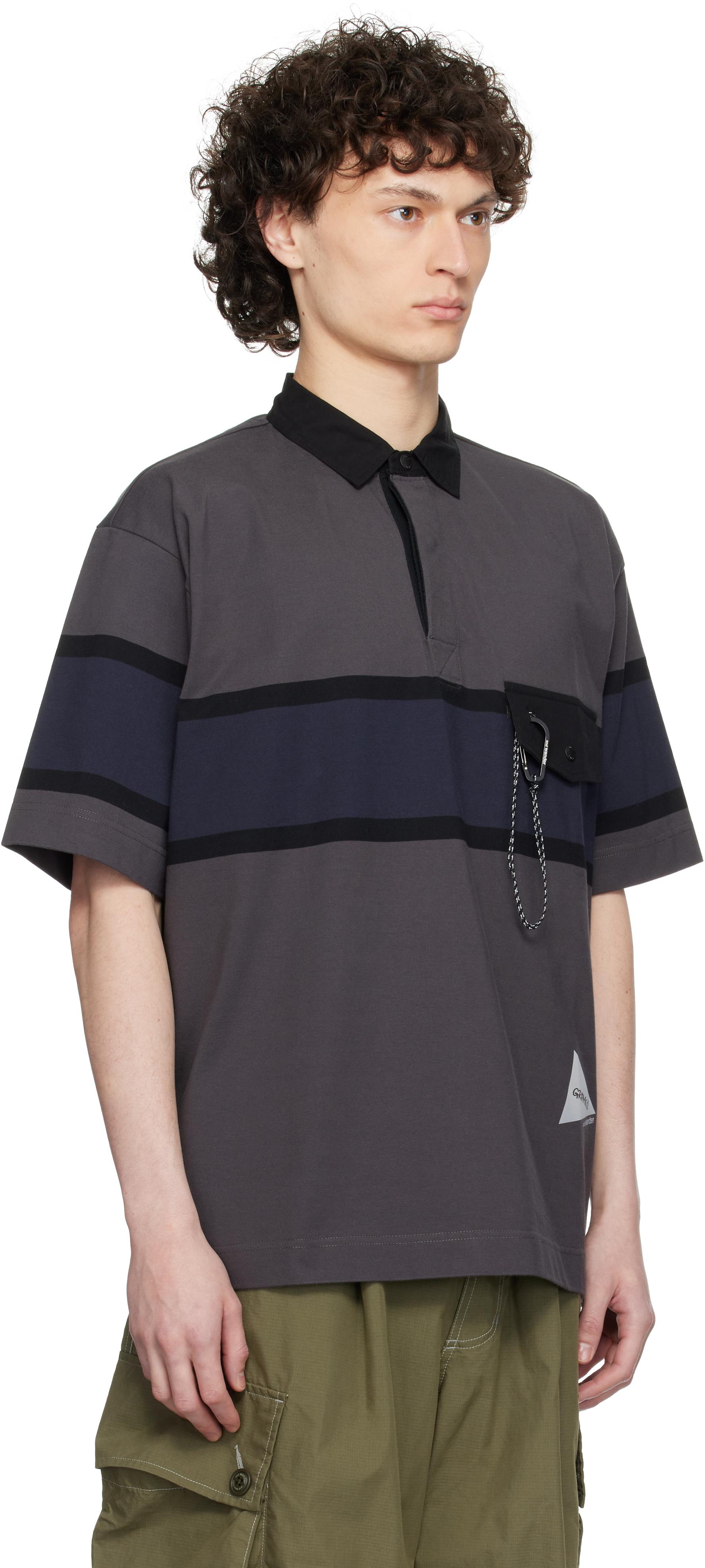 and wander Gramicci Edition Tech Rugby Polo in Black for Men