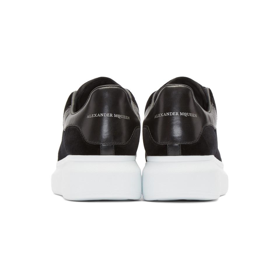 Alexander McQueen Black Velvet Oversized Sneakers | Lyst