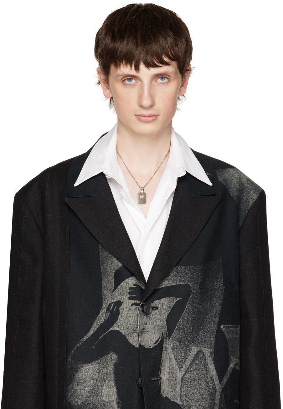 Yohji Yamamoto Dog Tag Necklace in Metallic for Men | Lyst