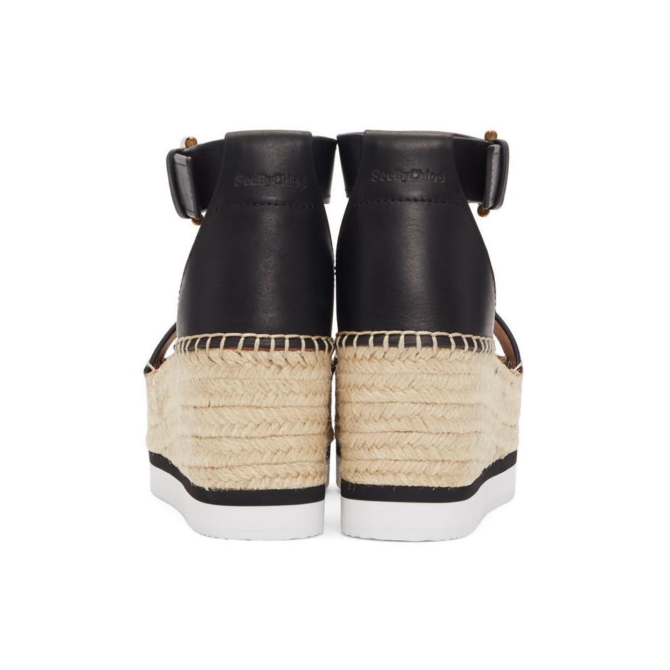 See By ChloÃ© See By ChloÃ© Glyn Platform Espadrille Sandal in Black - Save 30% - Lyst