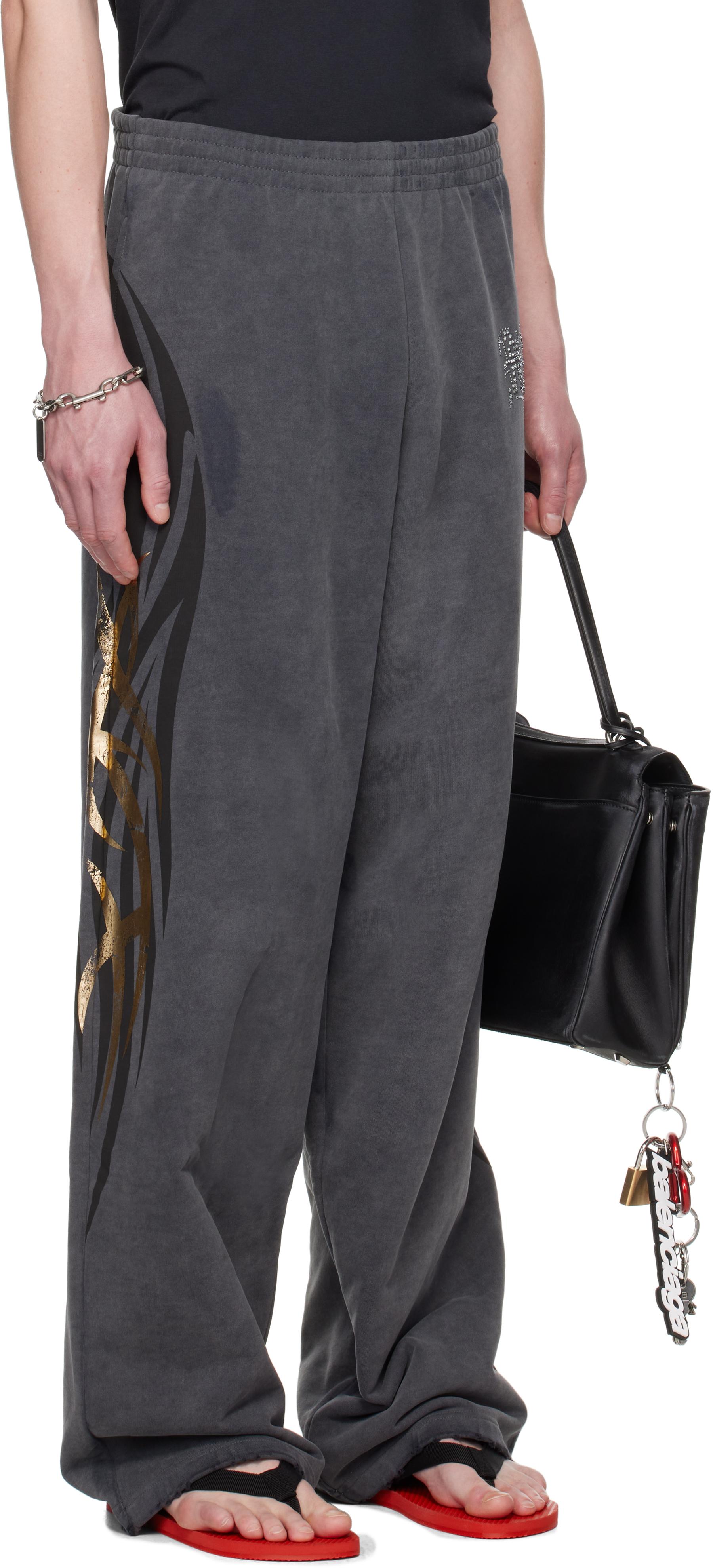 BALENCIAGA ヘビーメルトン バギー スウェットパンツ タトゥー柄 BALENCIAGA】タトゥースウェットシャツ バギーパンツ