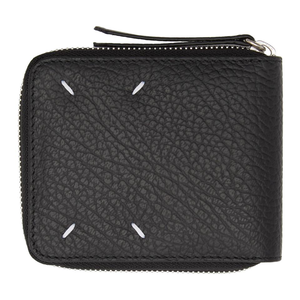 Maison Margiela Leather Black Square Zip Wallet - Save 28% - Lyst