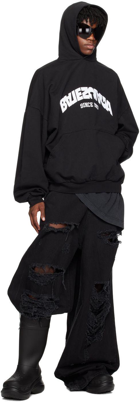 送料込直営店+BALENCIAGA+BACK FLIP ROUND HOODIE オーバーsize Balenciaga Back Flip Round Hoodie in Black for Men | Lyst