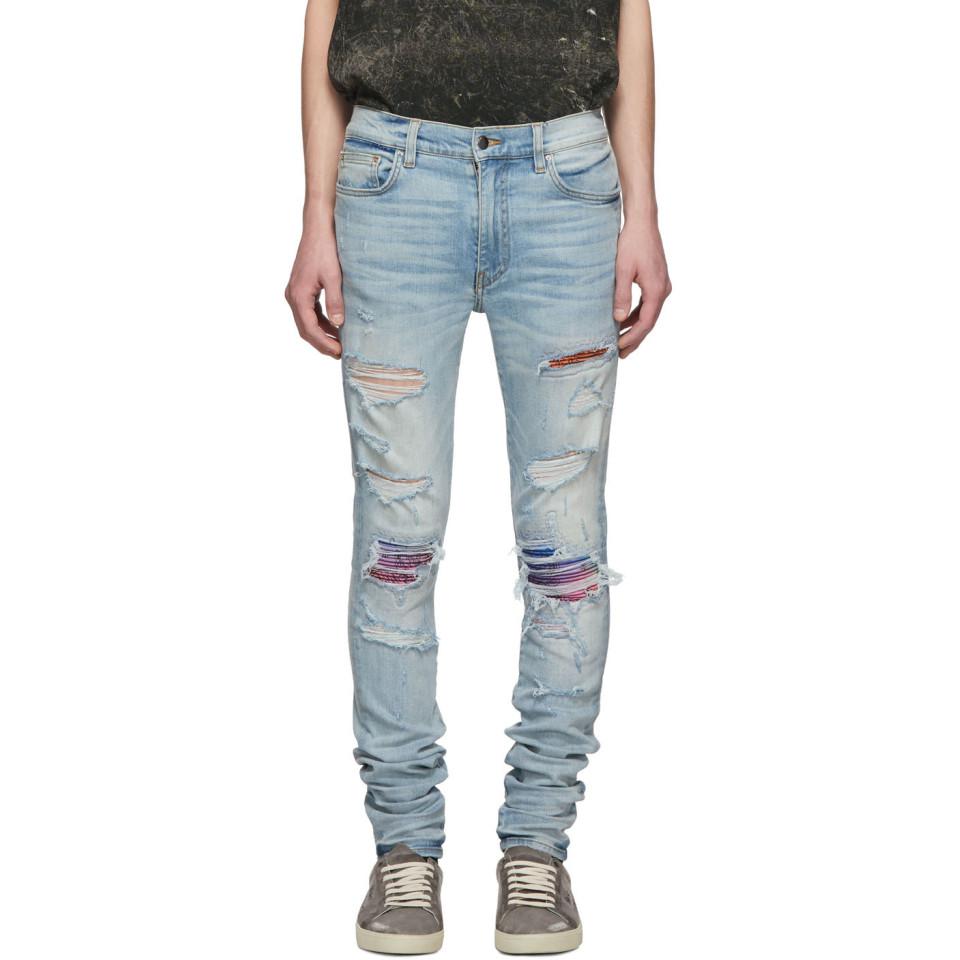 Amiri Indigo Rainbow Bandana Jeans in Blue for Men Lyst