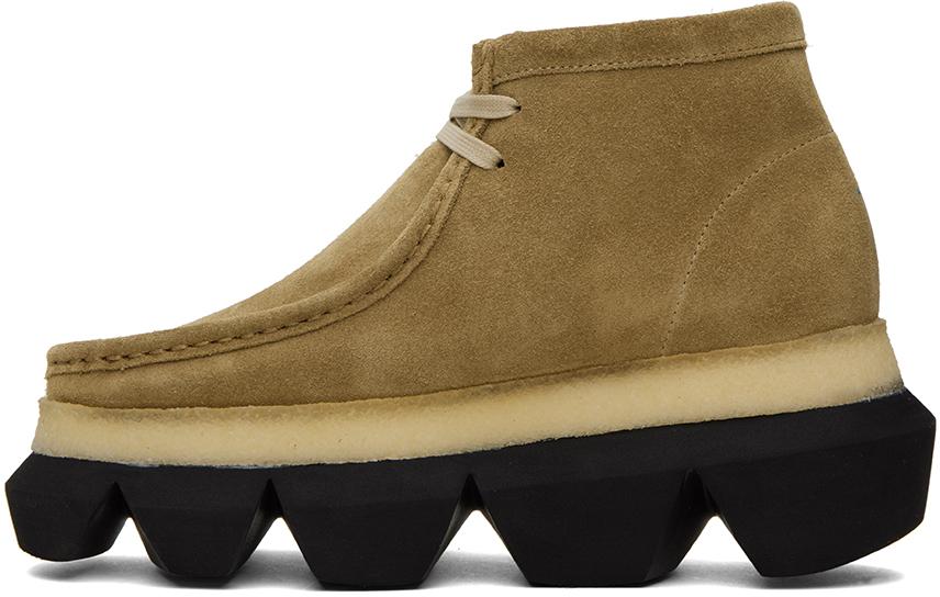 Sacai Tan Clarks Originals Edition Hybrid Wallabee Derbys in Sacai Tan Clarks Originals Edition Hybrid Wallabee Derbys in