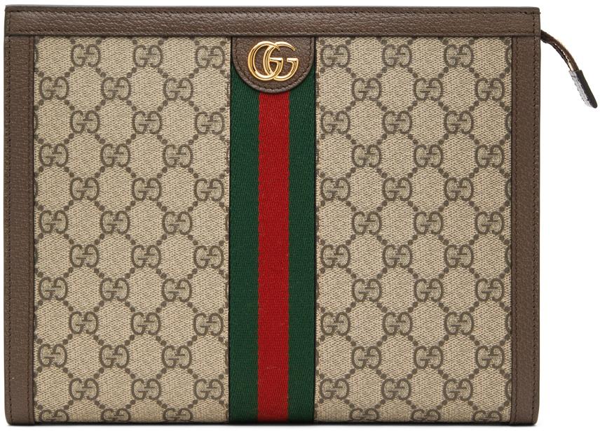 Gucci Canvas Ophidia Pouch in Brown (Natural) - Save 62% | Lyst