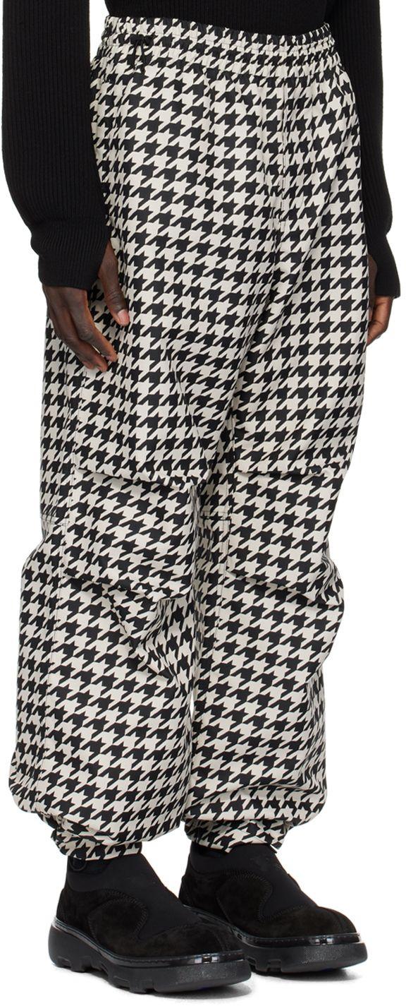 Burberry Black & White Houndstooth Trousers for Men | Lyst