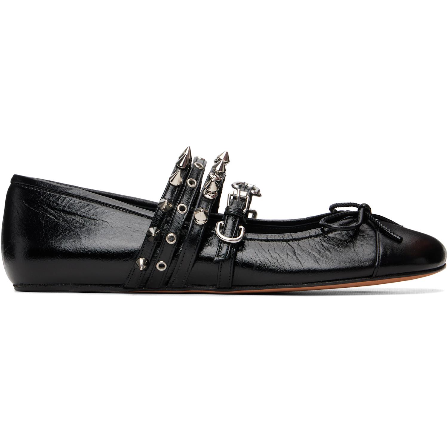Abra Spike Ballerina Flats in Black | Lyst
