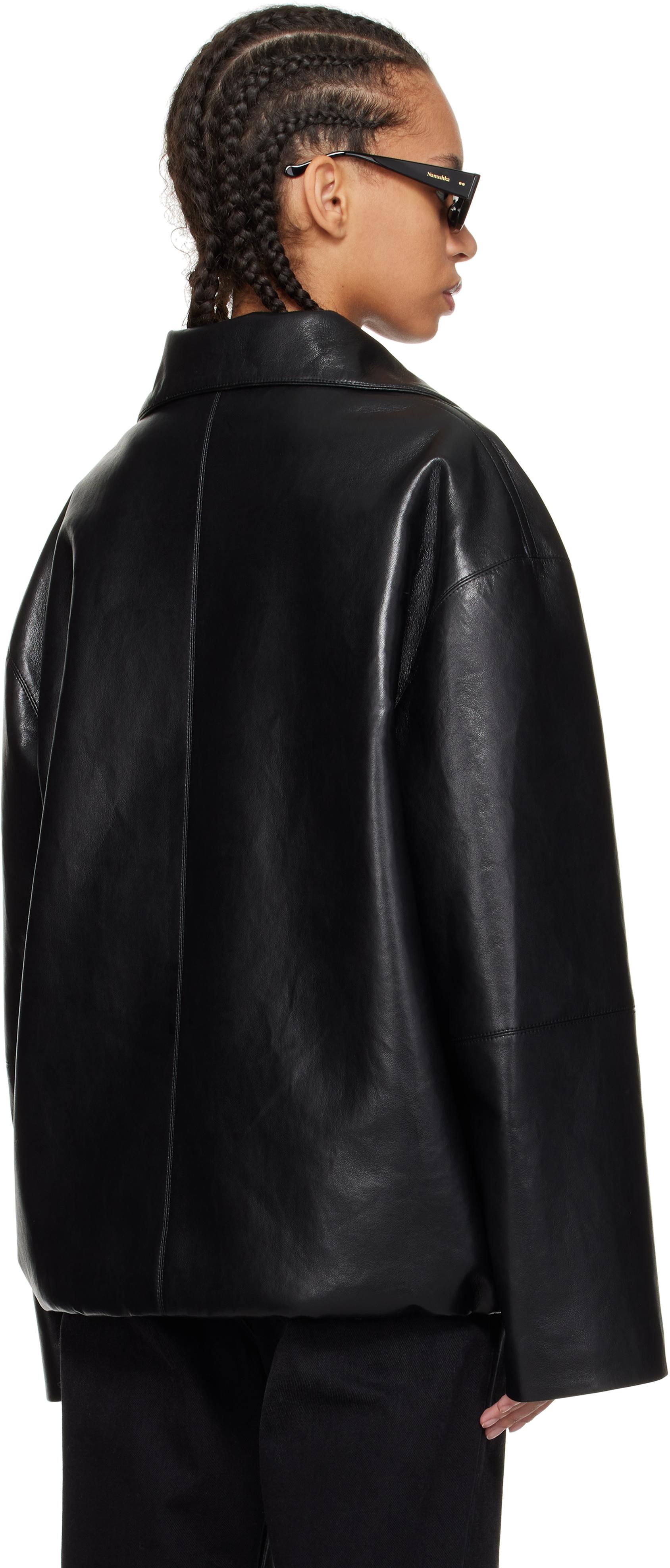 レザージャケット・コート NANUSHKA Women Leather Jackets EVANBLACK Black Wynter - Fringed Regenerated Leather Jacket - Black – Nanushka