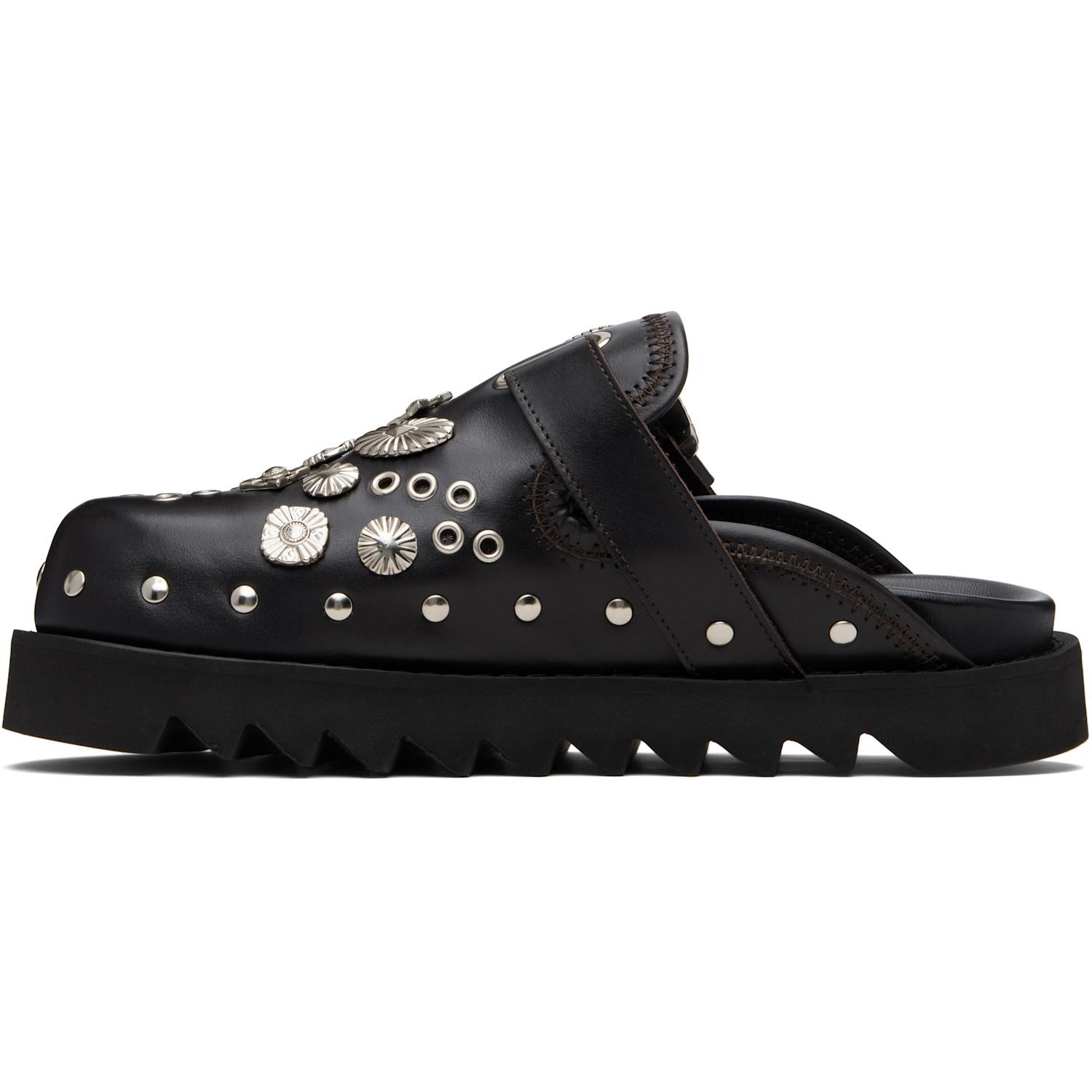 Toga Virilis Eyelet Metal Sabot Loafers in Black for Men | Lyst