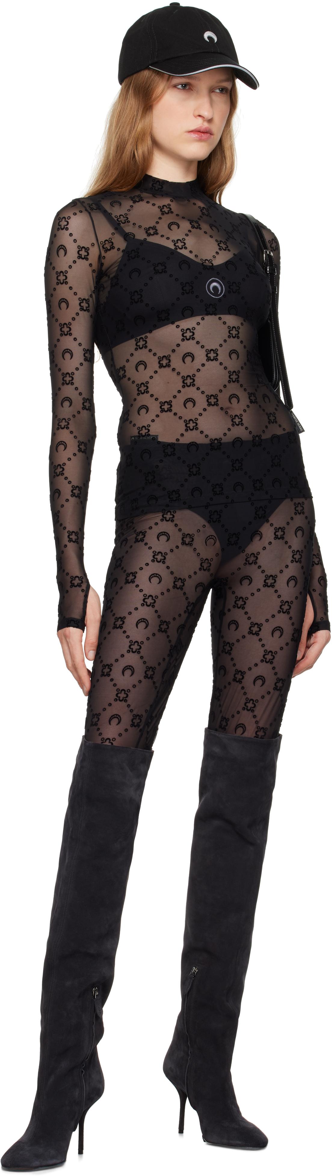 Marine Serre レディース ブラック Moonogram セカンドスキン Marine Serre レディース ブラック Moonogram セカンドスキン
