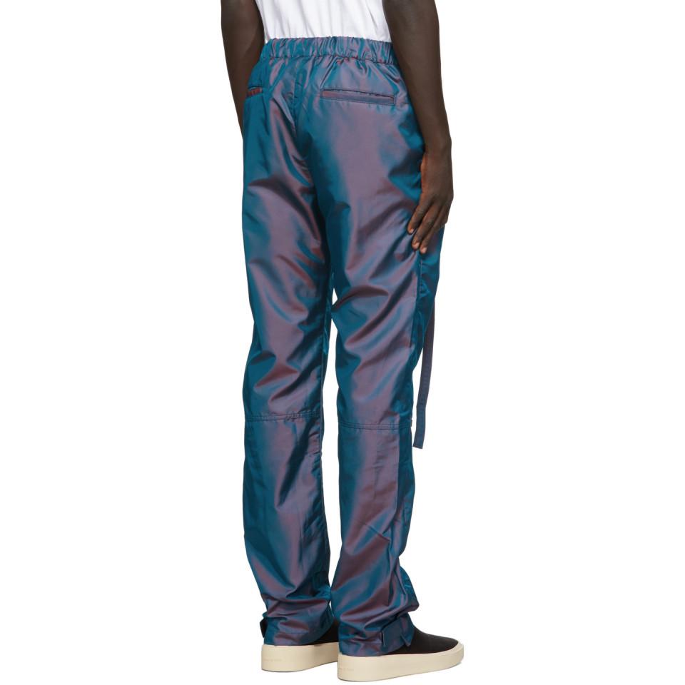 Fear Of God Synthetic Blue Iridescent Nylon Baggy Lounge Pants for 