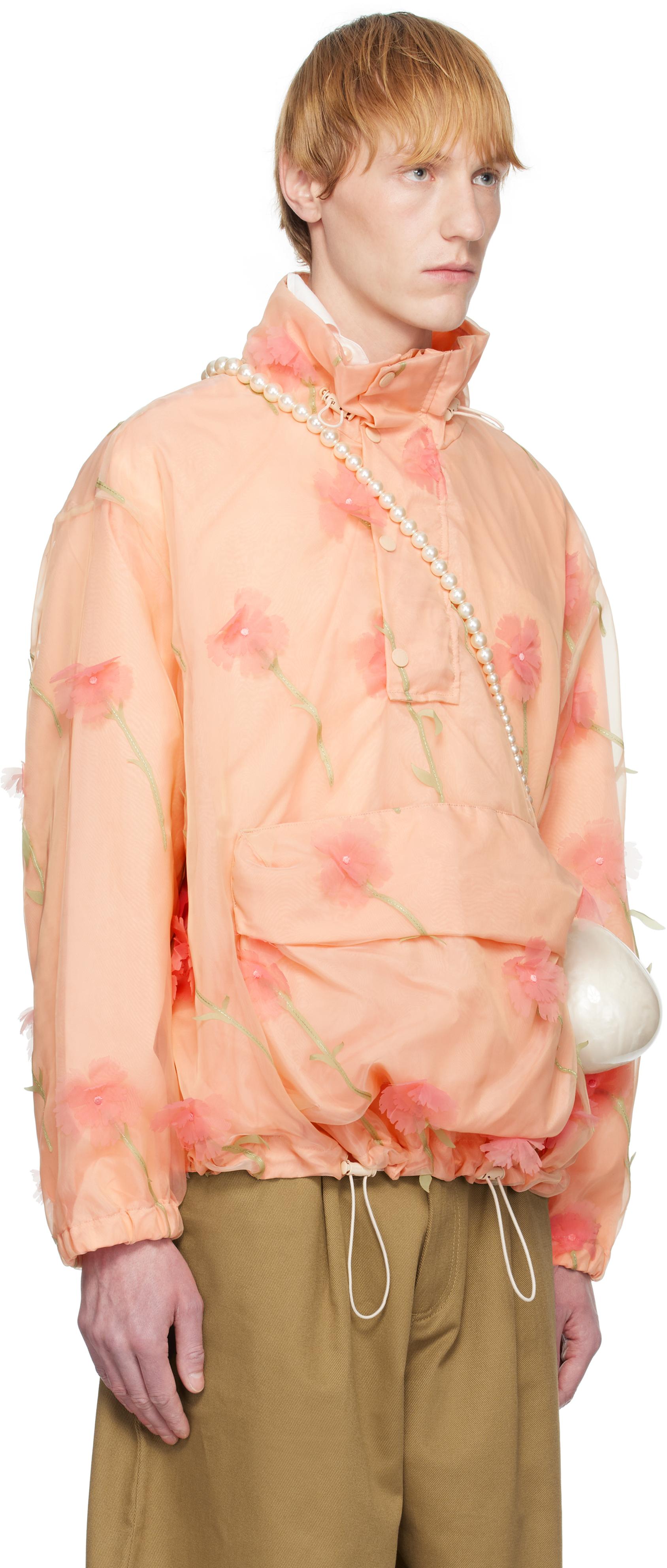 Simone Rocha Carnation Organza Cagoule Jacket in Orange for Men