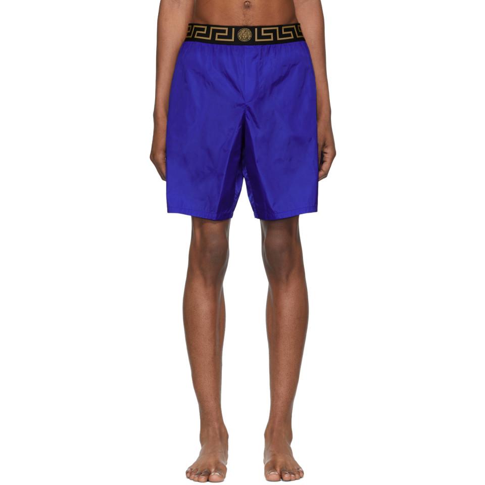 versace swim shorts blue