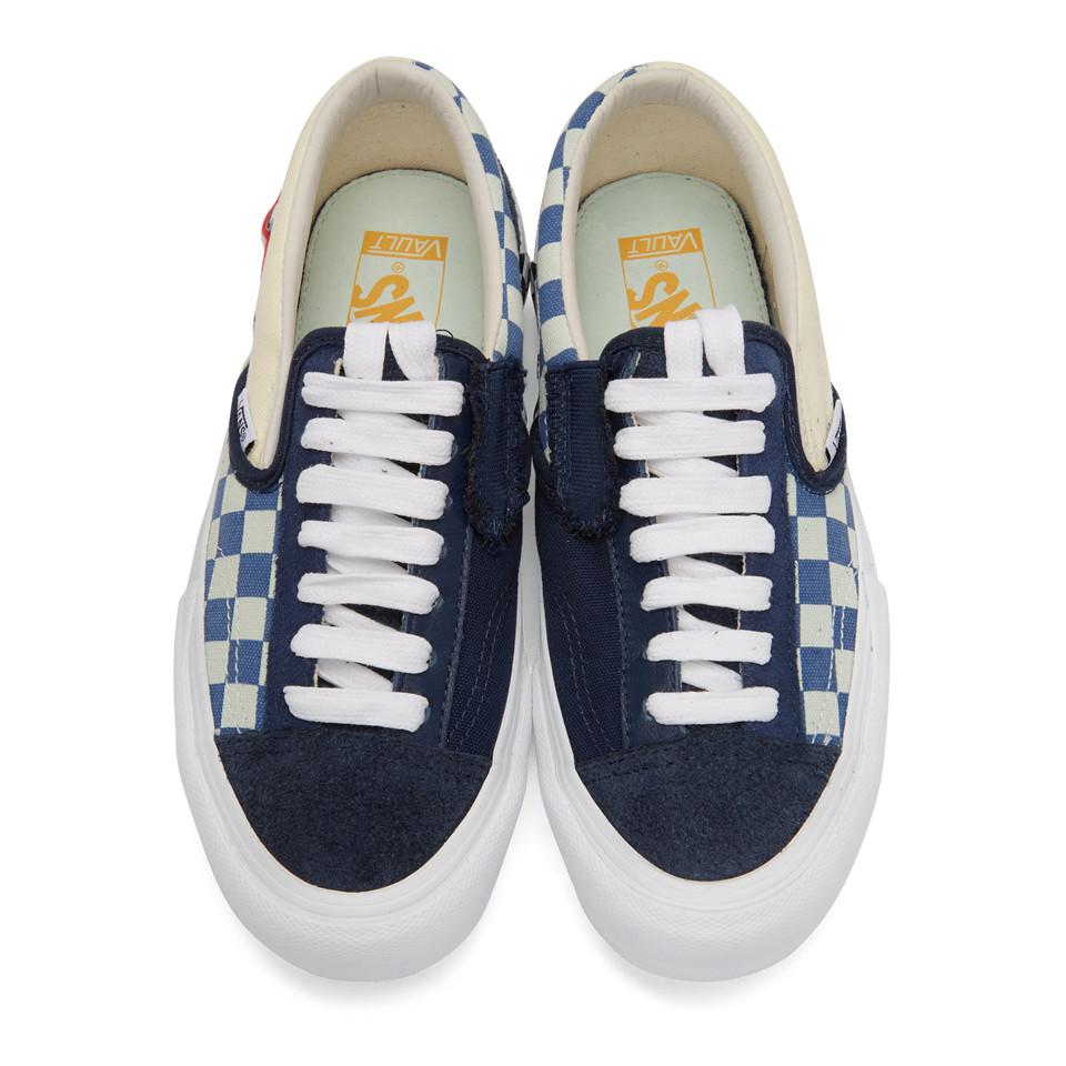 vans slip on cap lx dress blue