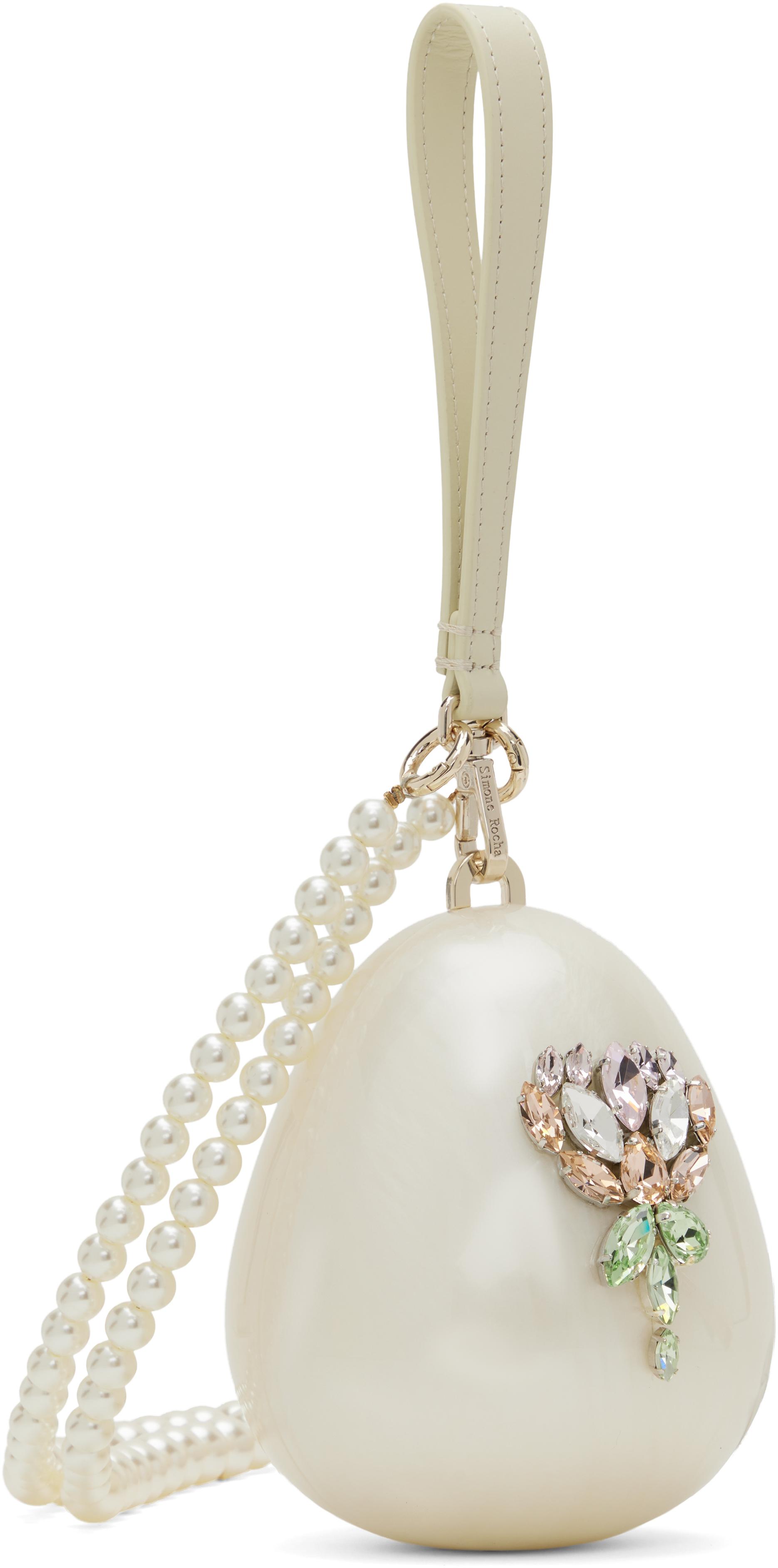 【Simone Rocha】 Egg Micro leather-trimmed crossbody bag Egg Micro leather-trimmed crossbody bag in pink - Simone