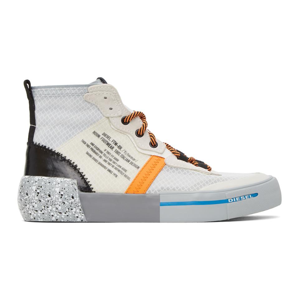 DIESEL White And Orange S-dese Sneakers 