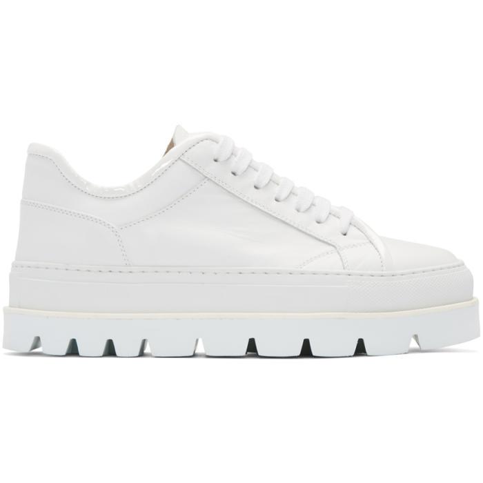 MM6 by Maison Martin Margiela White Leather Platform Sneakers - Lyst