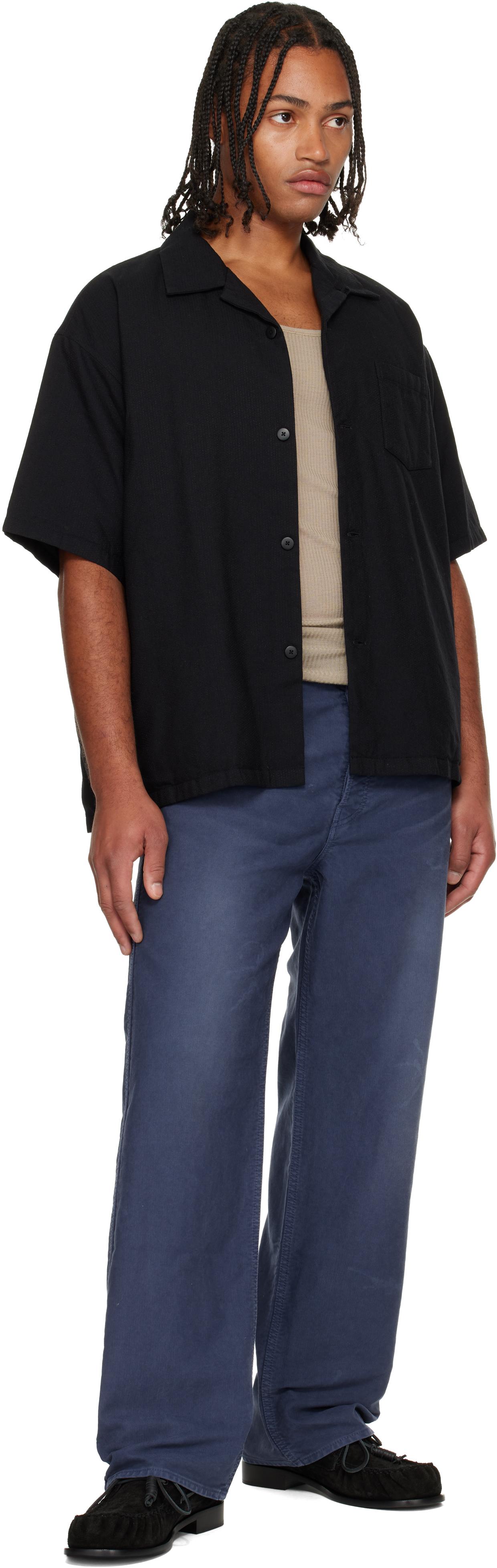 Visvim Wallis Short Sleeve Down Shirt in Black for Men | Lyst