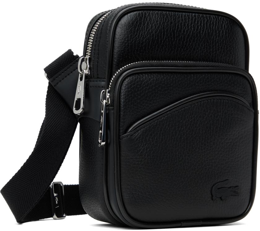 Lacoste Leather Crossbody Messenger Bag in Black for Men | Lyst