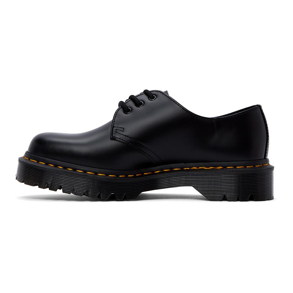dr martens black smooth collier bex platform derbys