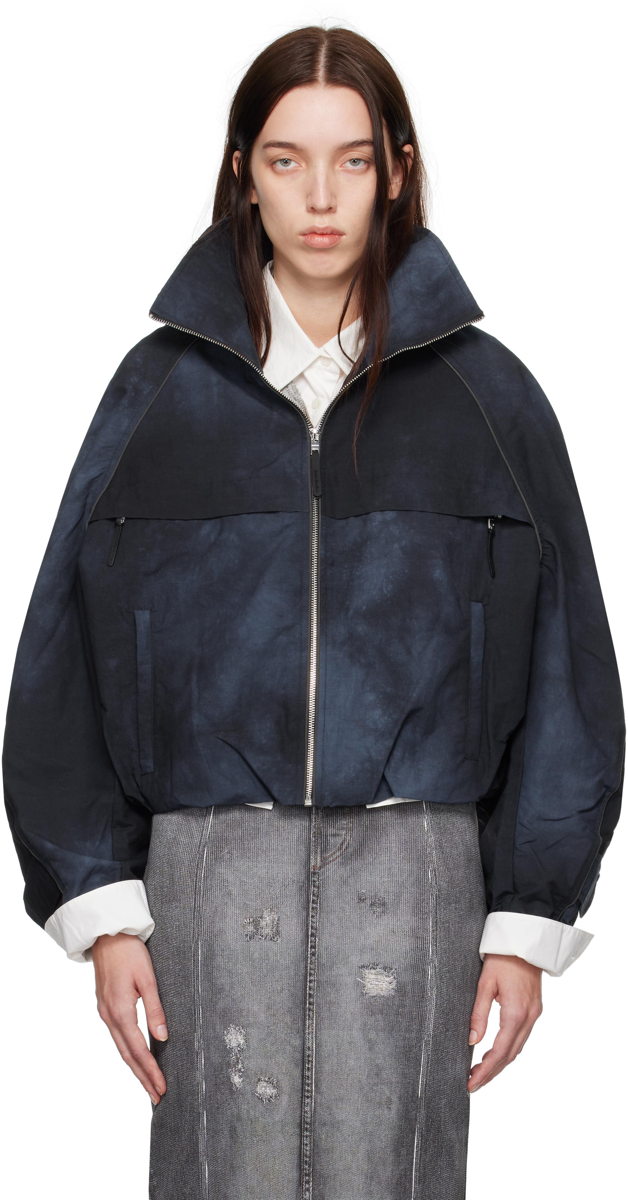 Acne Studios レディース ブルー ネイビー ナイロン ジャケット ジャケット 