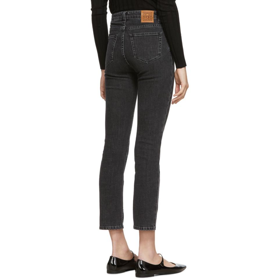 toteme straight denim black
