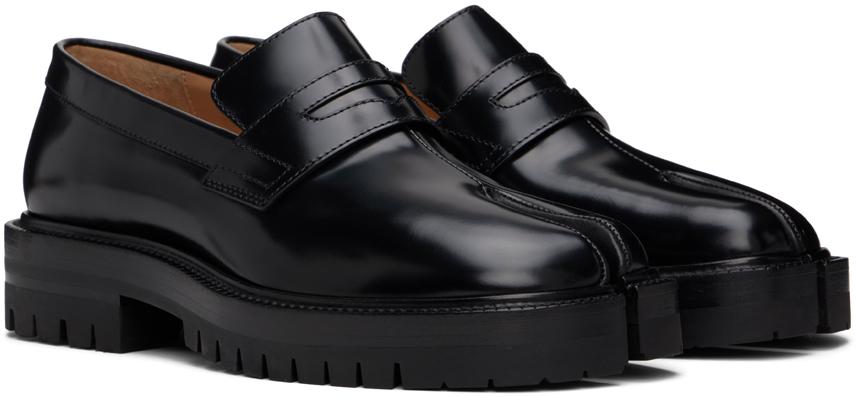 Maison Margiela メンズ ブラック Tabi ローファー スリッポンシューズ