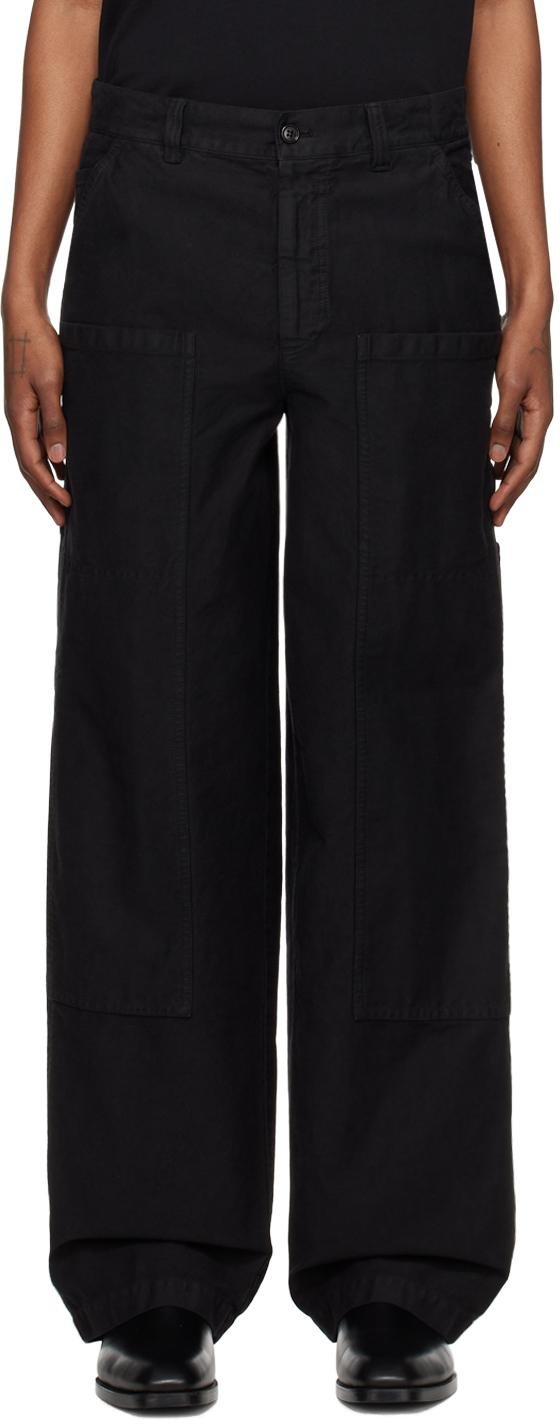 Dries Van Noten メンズ ブラック ハンマーループ カーゴパンツ