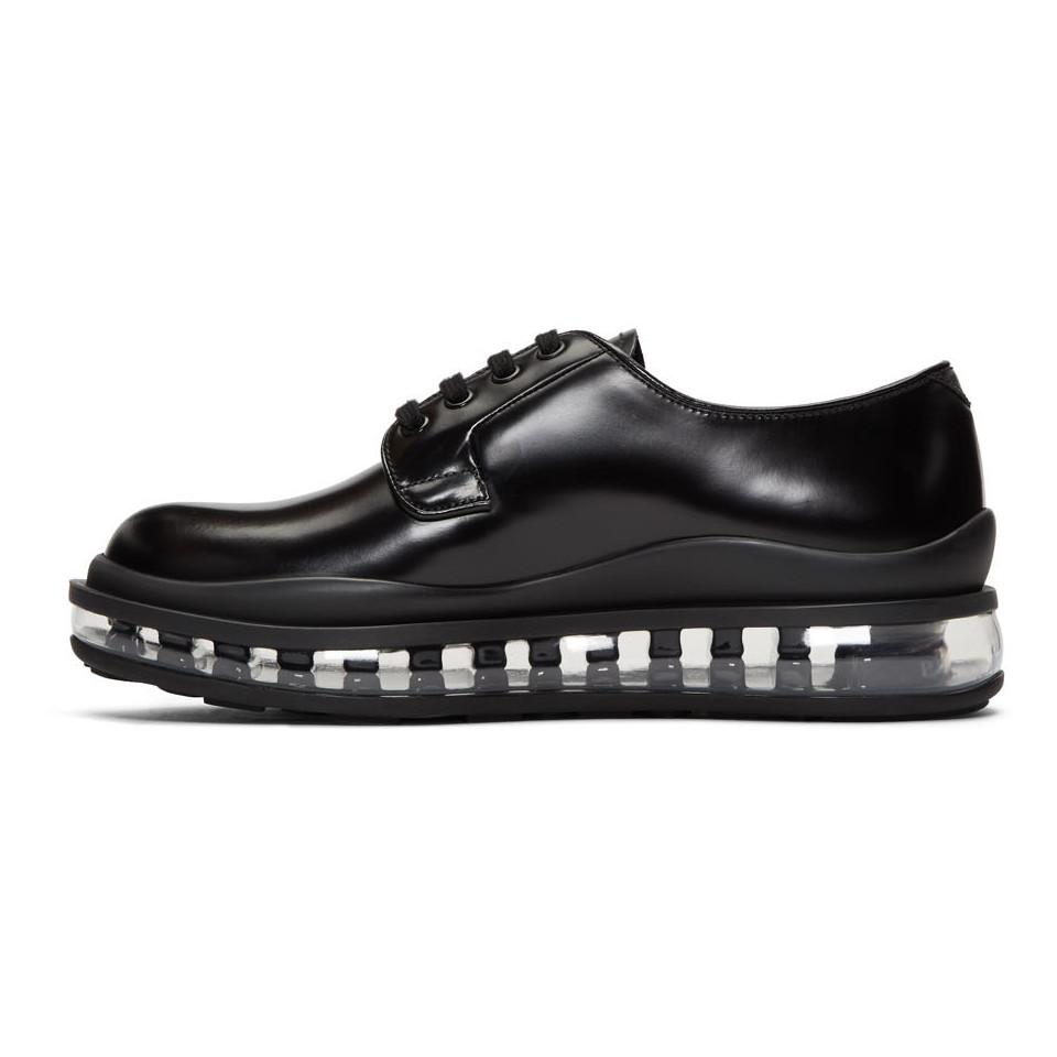 Prada Levitate Brushed Leather Derby Shoes in Black for Men | Lyst