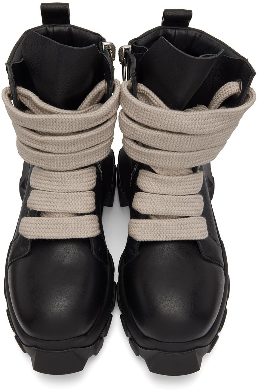 Rick Owens Black Jumbo Laced Bozo Tractor Boots