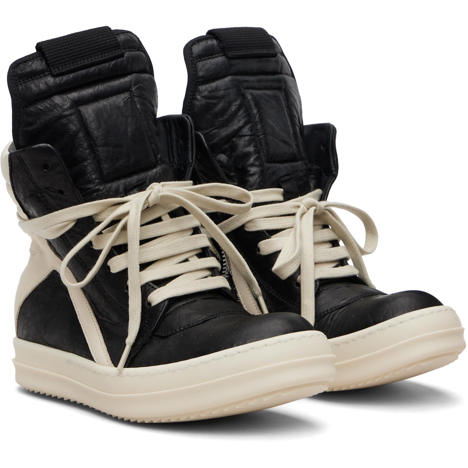 Rick Owens Temple Geobasket Sneakers in Black | Lyst