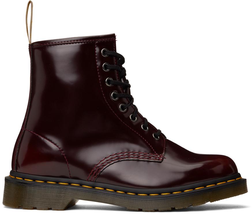 Dr. Martens メンズ ブラウン バーガンディ ヴィーガン 1460 ブーツ ブーツ