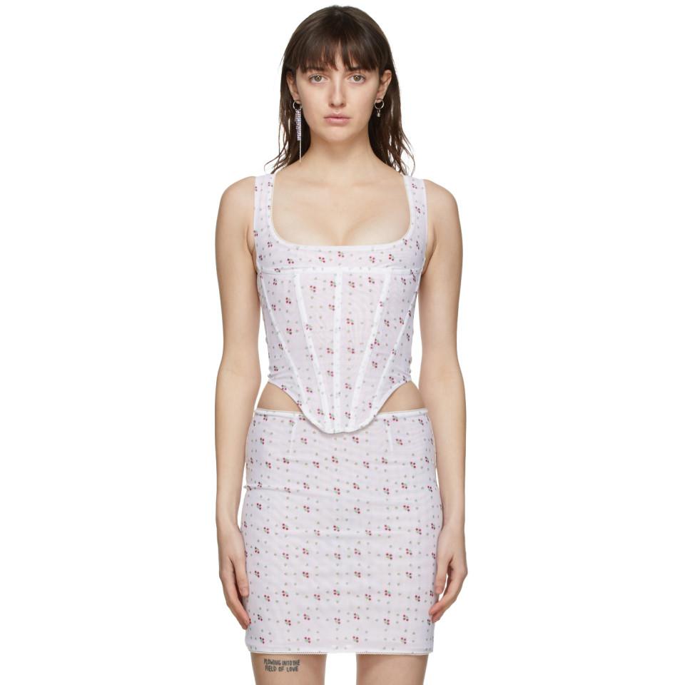 Miaou Pink Mesh Campbell Corset Top | Lyst Canada