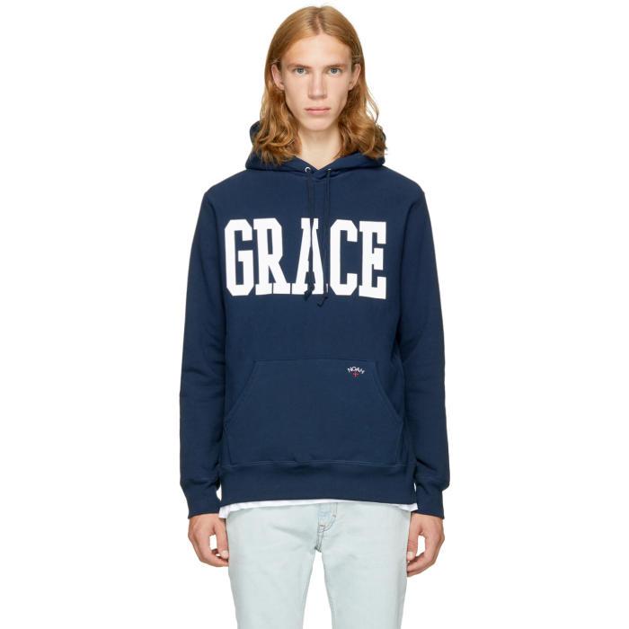 Noah Navy grace Hoodie in Blue for Men Lyst