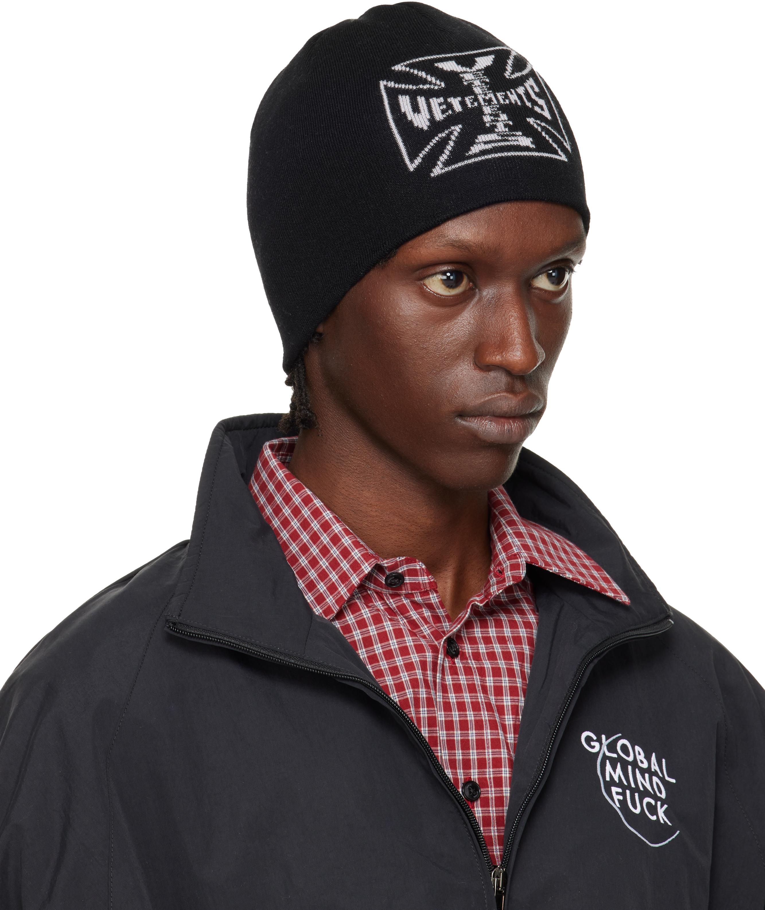 VETEMENTS BIKER CROSS LOGO BEANIE ブラックOS Vetements Biker Cross Logo Beanie in Black for Men | Lyst